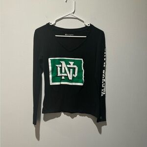 Champion North Dakota Womens Long Sleeve V Neck Shirt